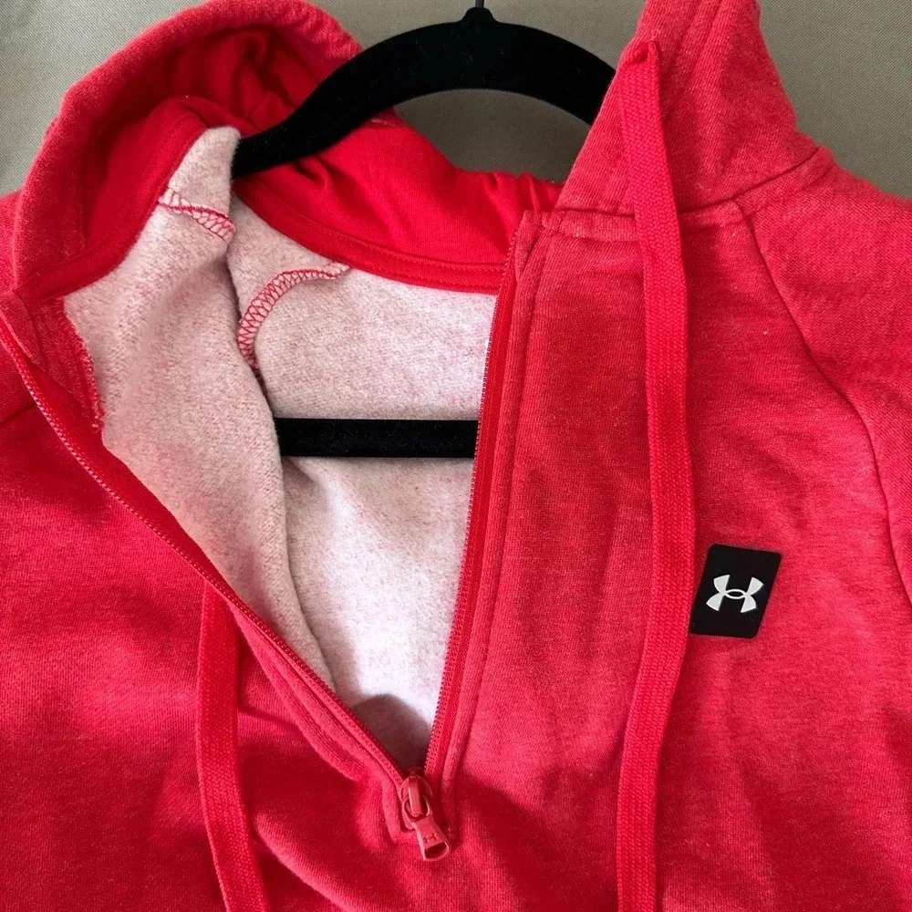 NWT Under Armor Men's Rival Fleece 1/2 Zip with Hood Size Small